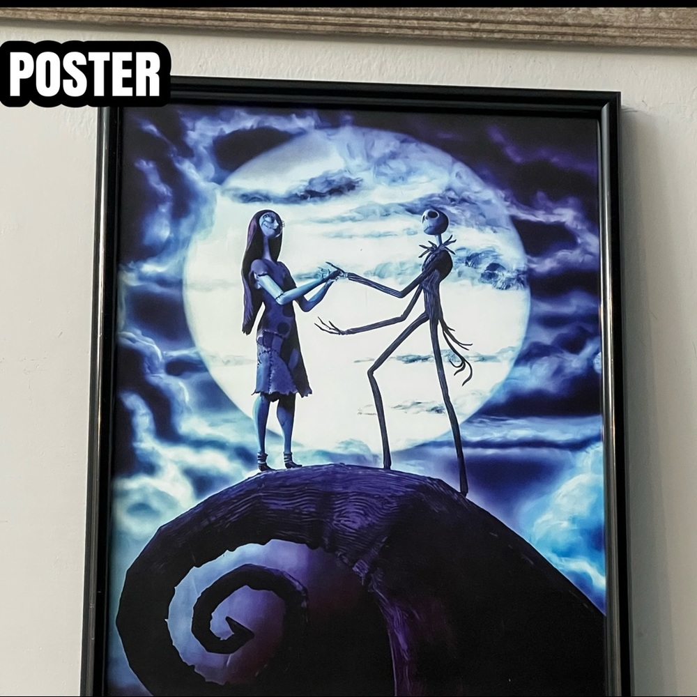 The Nightmare Before Christmas Jack Sally Art Poster